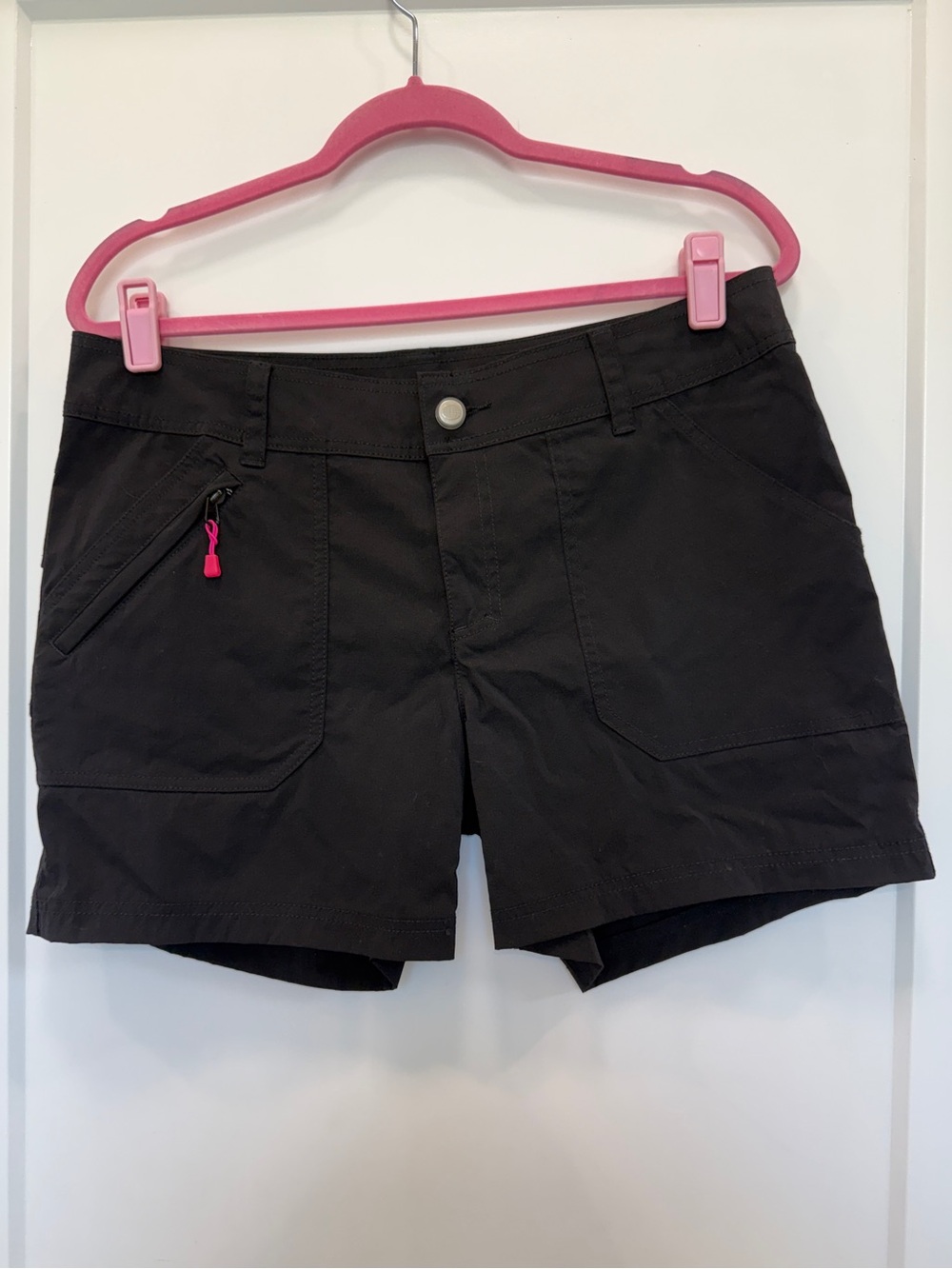 Women's Black Reel Legends Shorts with Pink Zip Accent